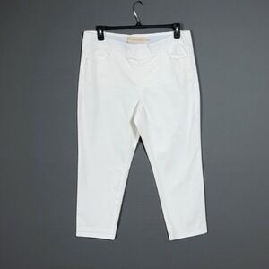 Soft Surroundings Womens Pull On Cropped Jeans XLP White Coastal Capsule Staple